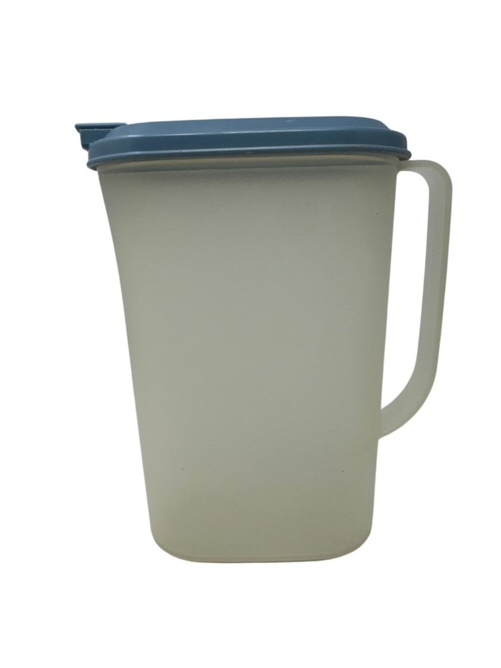 Tupperware Slim Line 2 Quart Pitcher 2009C-1 W/ Blue Flip Top Lid 2010B-43 USA